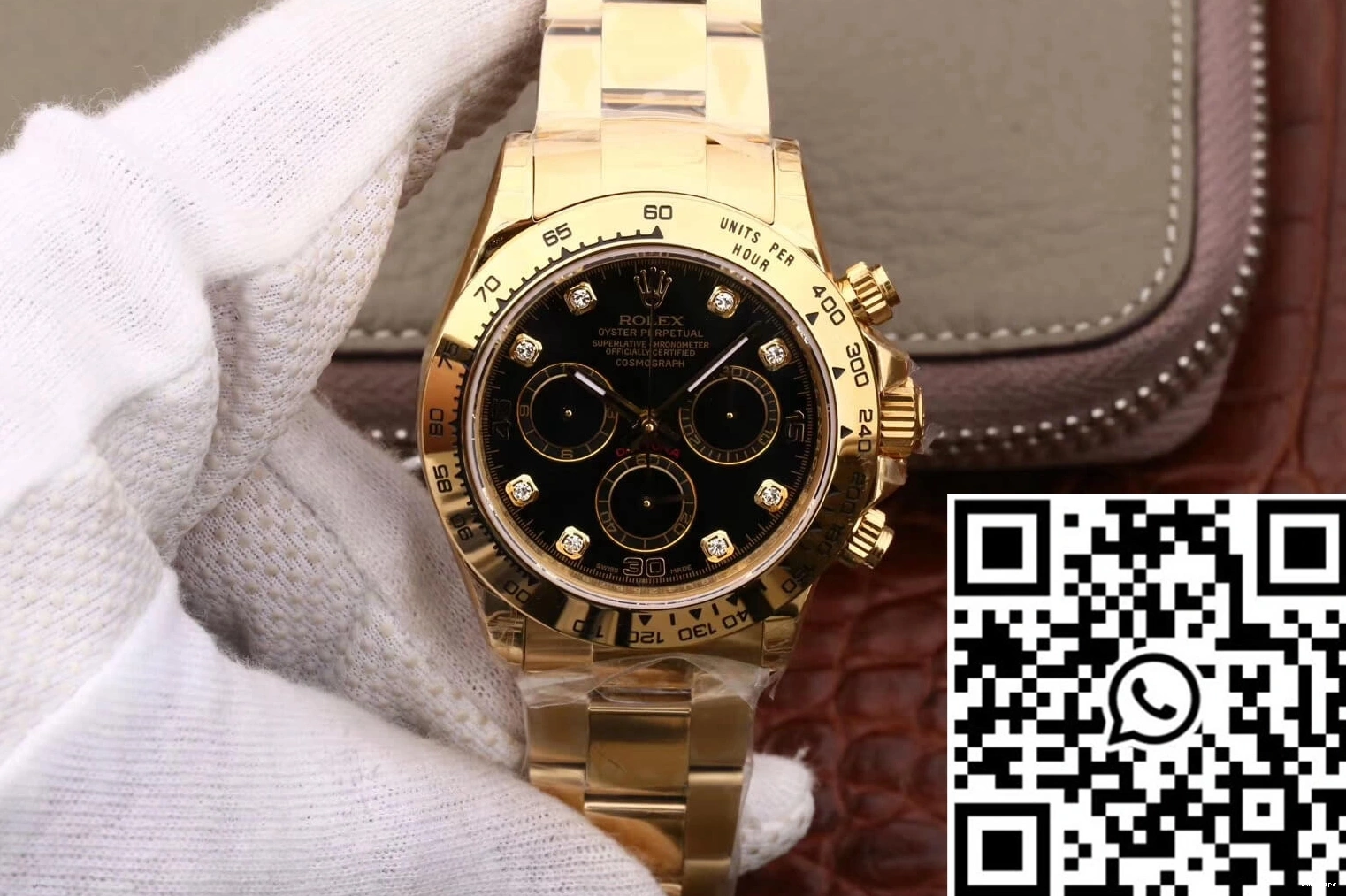 Black Rolex M116508-0008 JH Daytona Cosmograph Diamonds Dial Factory 0315